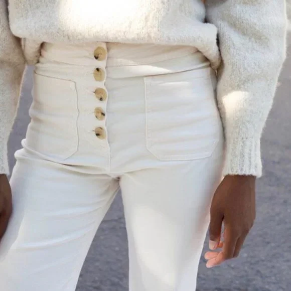 PALOMA WOOL Margherita Cream Ecru Cotton Twill Pants Size EU 34 / XS NWT - Picture 2 of 15